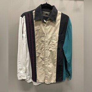Vintage Men's Multicolor Casual Button Down Shirt